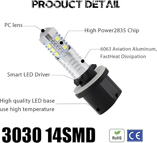 Vista 54 de Bombillas LED antiniebla superbrillantes de 3000 lm H8 H11, bombillas DRL de alta potencia 3030 chips con lente de proyector de repuesto