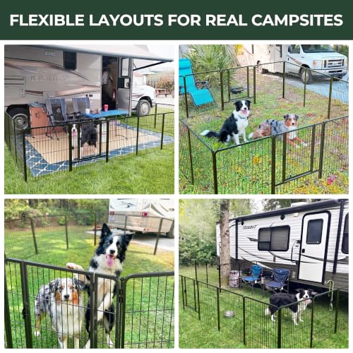 Image of FXW Instant Dog Playpen, RV Camping, Outdoor & Yard, 32 inch H, 16 Panels | Portable, Easy setup, Heavy-duty, DIY layouts, For Small & Medium Dogs, Patented