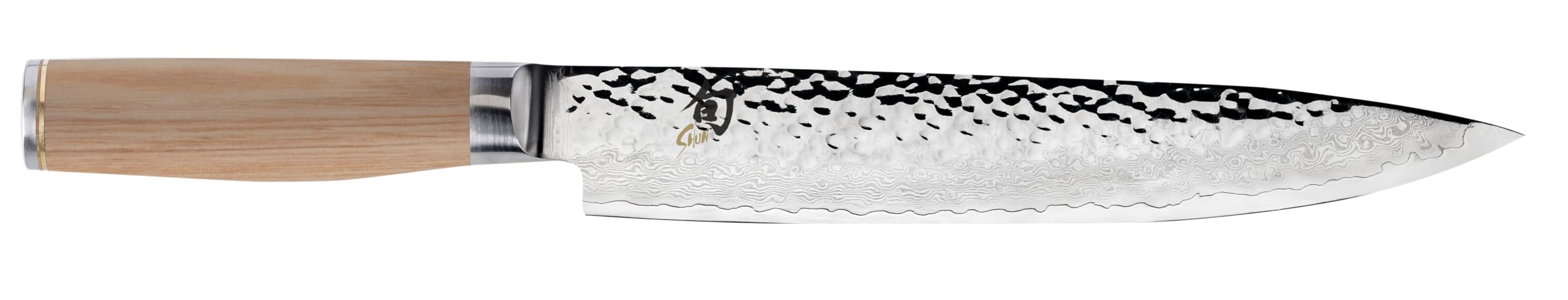 Premier Blonde 9.5" Slicing Knife, Handcrafted Japanese Meat Slicing Knife, Long and Thin Blade, VG-MAX Core with Damascus Stainless Steel Cladding, Pakkawood Handle