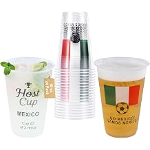 18 oz Host Cup Celebrating World Soccer Tournament Host Mexico, 24-Count Disposable Plastic Party Cups, National Flag Themed for Fan Event Decorations Game-Day Festival, &iexcl;VAMOS M&Eacute;XICO 2026