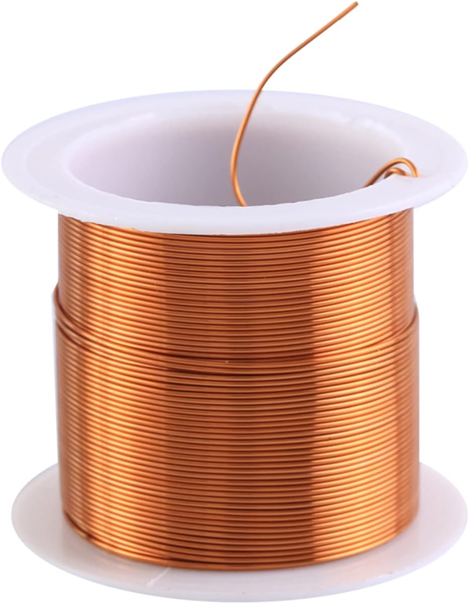 22AWG 32Ft Coil Magnet Wire Enameled Copper Wire Enameled Magnet Winding Wire 1 Spool Coil Natural Temperature Rating Widely Used for Transformers Inductors