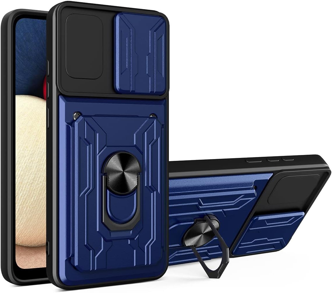 Ysnzaq Military Grade Ultra Slim Shockproof Protective Case with Magnetic Bracket and Card Slot Phone Cover for Xiaomi Redmi Note 11 Pro 5G /Redmi Note 11 Pro+ 5G LJ Blue
