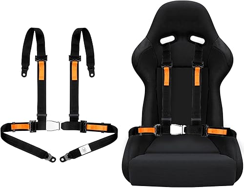 Yakitoko Juego de arnés de seguridad universal de 4 puntos de 2 pulgadas para Go Kart, UTV, ATV, Racing Negro