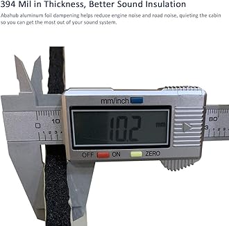 Abahub 394 mil 16 sqft Car Hood Insulation Pad Auto Sound Deadener Door Dampener Deadening Mat Heat / Cool Liner, Self-Adhesive Closed Cell Material (PE Foam Sound Deadener) 59"x39"