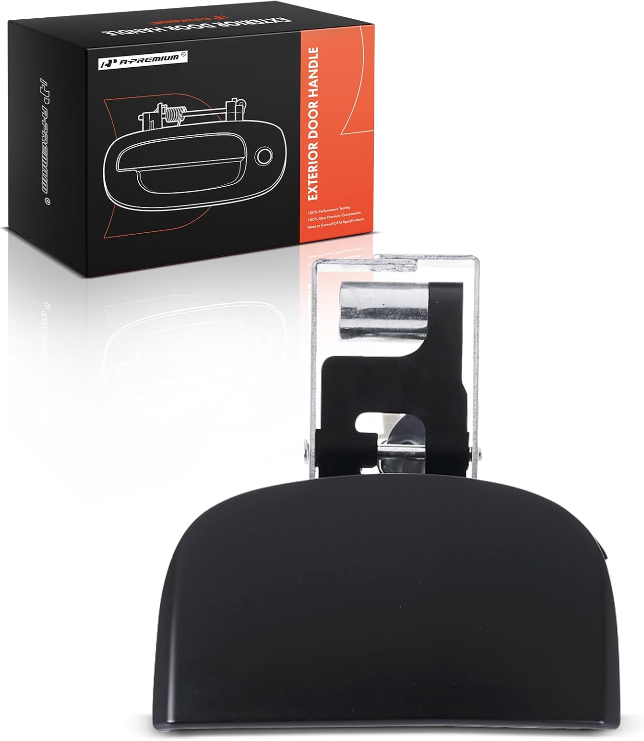 A-Premium Rear Left Driver Side Exterior Door Handle Compatible with Toyota Tundra 2007-2017 Crew Cab Pickup, Tundra 2018-2019, Primed Black, Replace# 692400C010C0