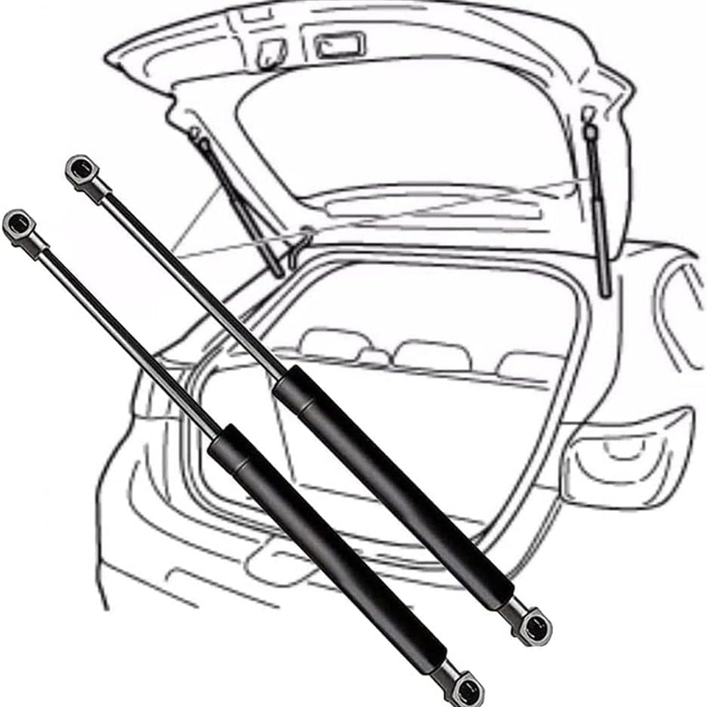 Pistone Molla Gas Ricambio per Mitsubishi Colt VI CZC Cabrio (RG) 2006-2009(No #OAS0280149C03)-34.4cm,Pistoncino Cofano Posteriore,Baule Posteriore Ammortizzatori Acciaio Inox