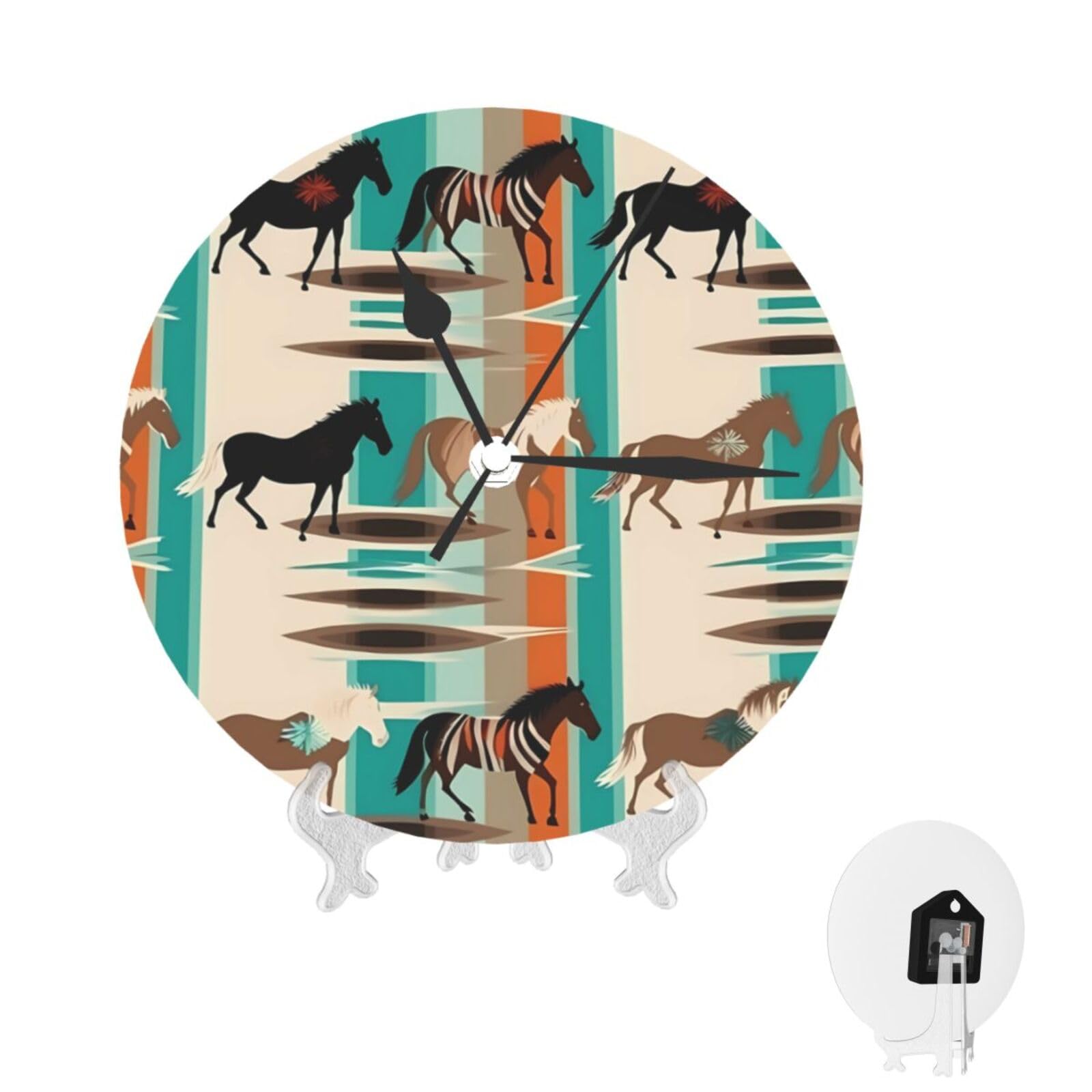 Horloge de bureau anti-bruit ronde à motif de 25,4 cm pour retrouver la concentration