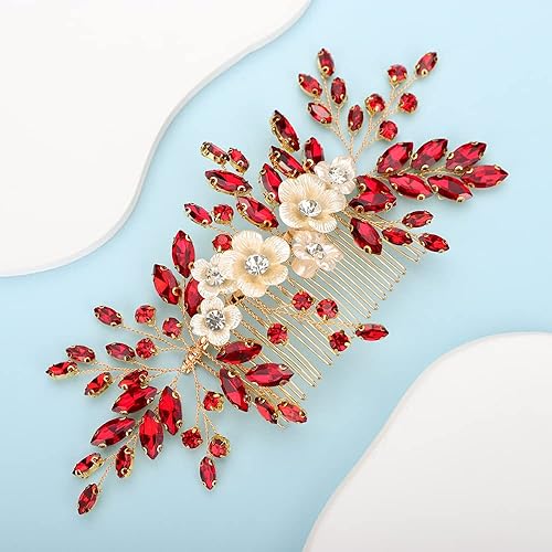 Miniatura 9 de BERYUAN Peine para el cabello con diamantes de imitación de cristal negro para novia, dama de honor, tocados laterales deslizantes, accesorios para