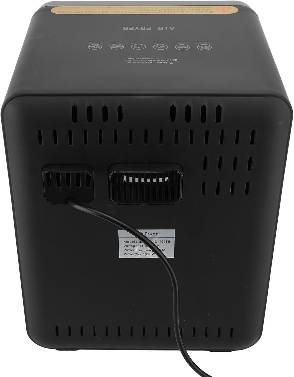 Food Fryer 15L Large Capacity Touchscreen Oilless Electric Fryer with Visible Window for French Fry Chicken Wing Black Gray