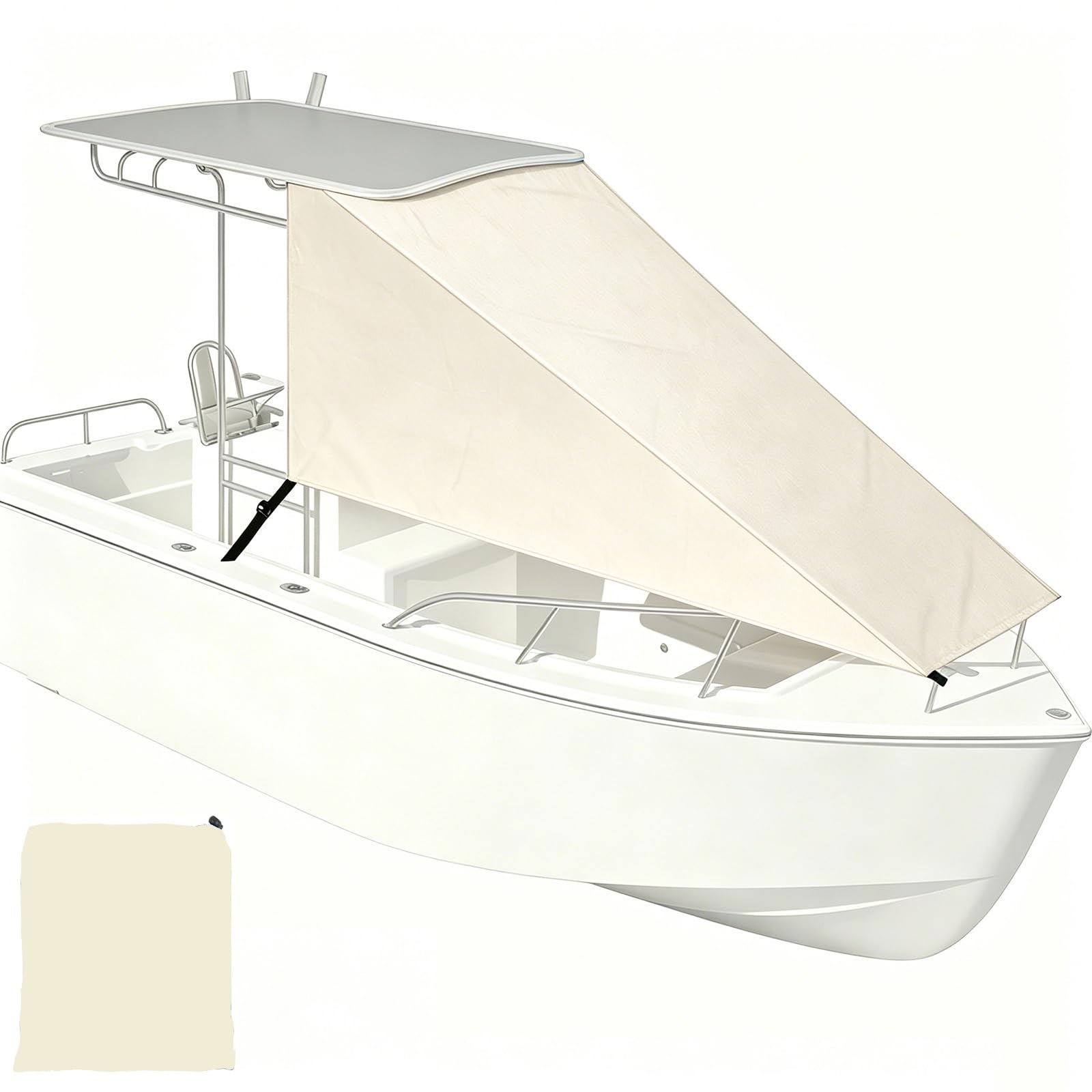 Tendalino Prora T-Top per Copertura di Gommone, Parasole Tessuto Oxford 600D Impermeabile, Copertura Solare con Protezione UV50+ per Barca con Console Centrale