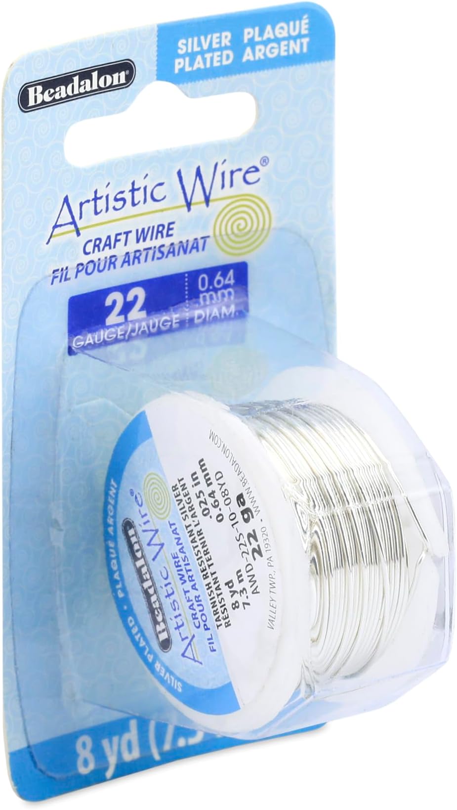 Artistic Wire 22-Gauge Tarnish Resistant Silver Wire,8-Yard
