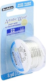 Artistic Wire, 22 Gauge Silver Plated Tarnish Resistant Colored Copper Craft Wire, Tarnish Resistant Silver, 8 yd