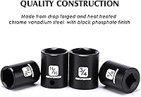 Vista 4 de MIXPOWER Juego de 12 llaves de vaso de impacto poco profundas de 3/8 pulgadas, 5/16 a 1 pulgada, CR-V, SAE, 6 puntos, poco profundo, 12 piezas