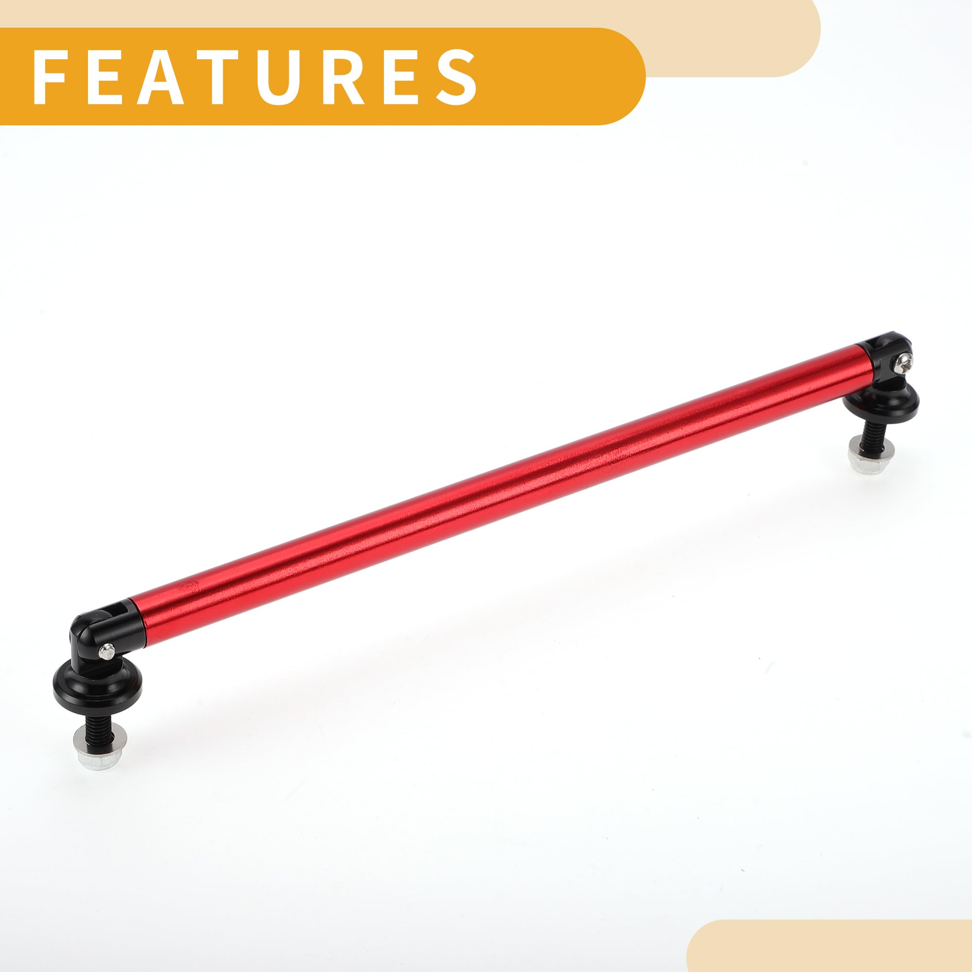 Barras Refuerzo Ajustables para Divisor Parachoques 2Pcs Rojo | Aleación De Aluminio, 200Mm, Universal Para Coche Suv Camión, Requiere Perforación De Agujeros