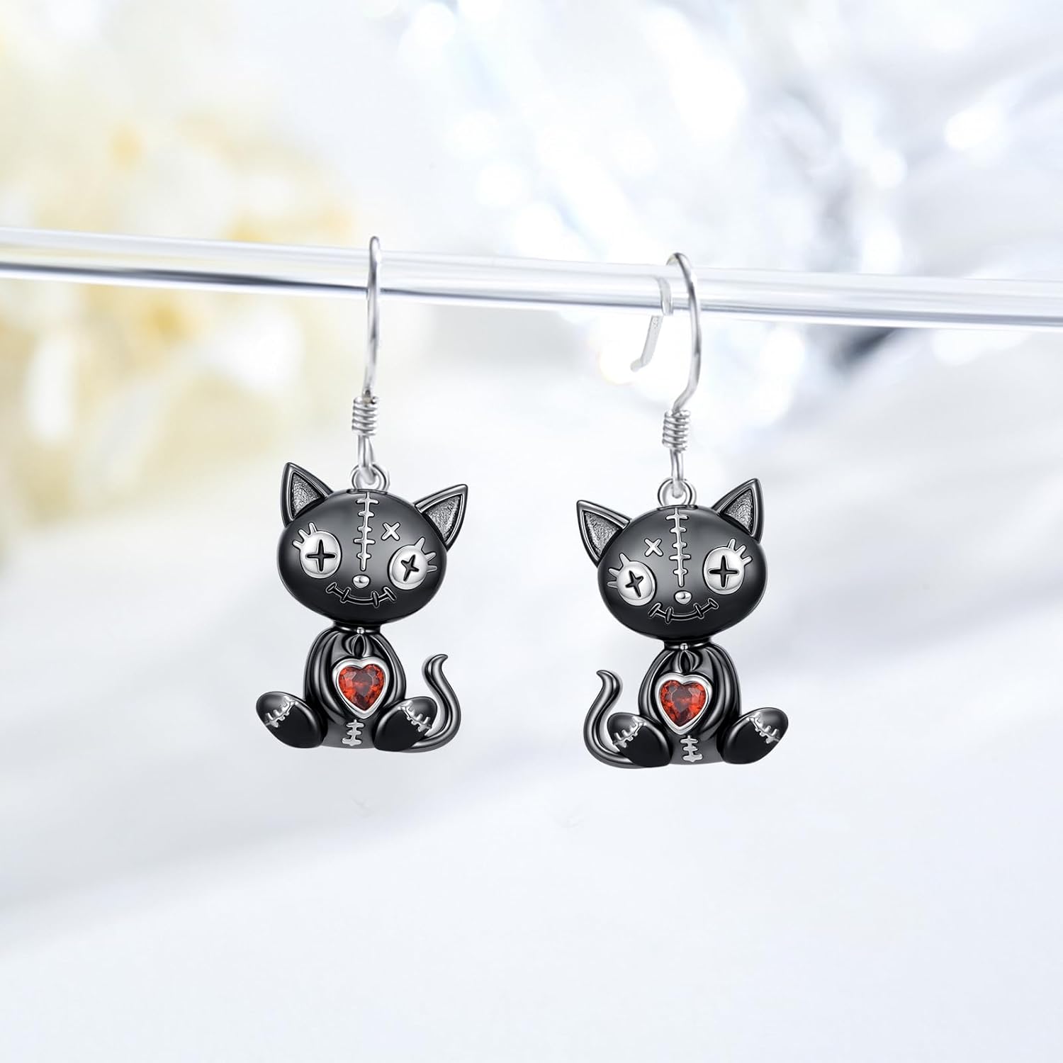 Sterling Silver Halloween Dangle Drop Earrings - Cute Halloween Jewelry Gifts for Daughter - Image 2