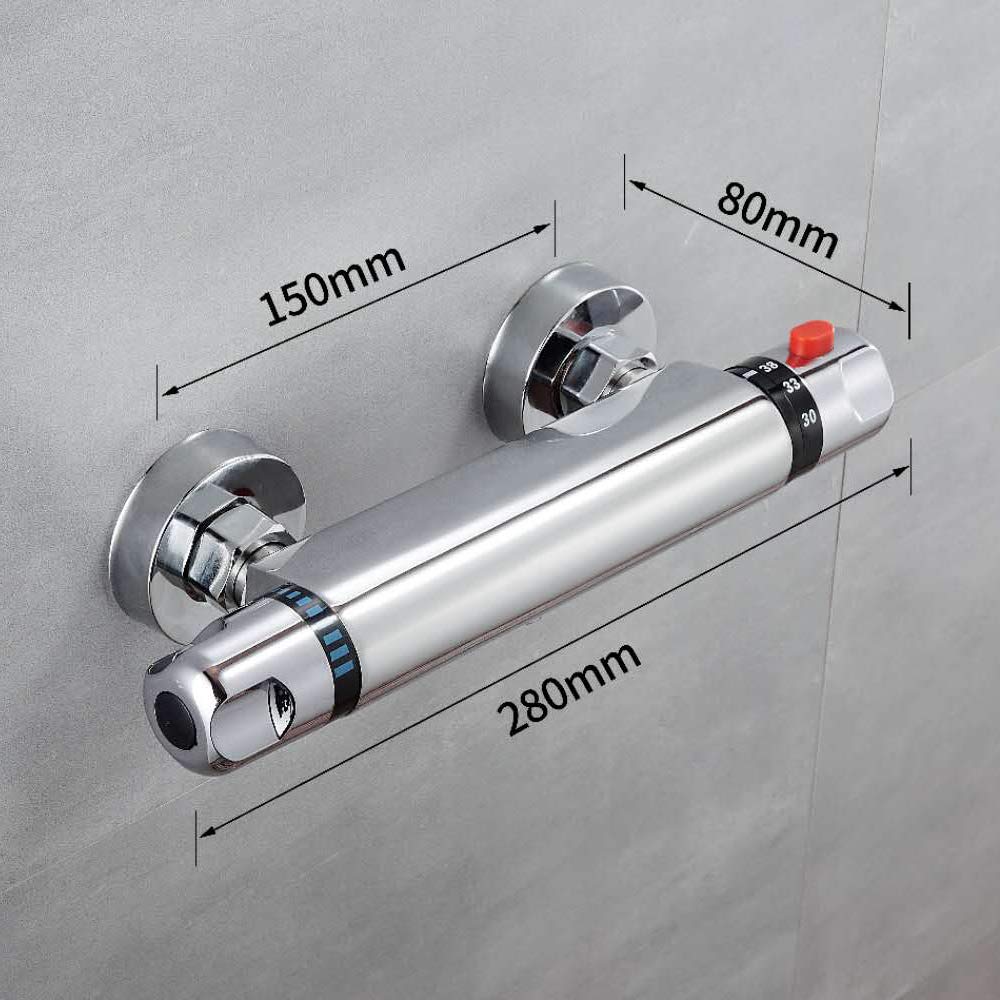 Glijstangset met thermostaat en handdouche, zonder hoofdd
