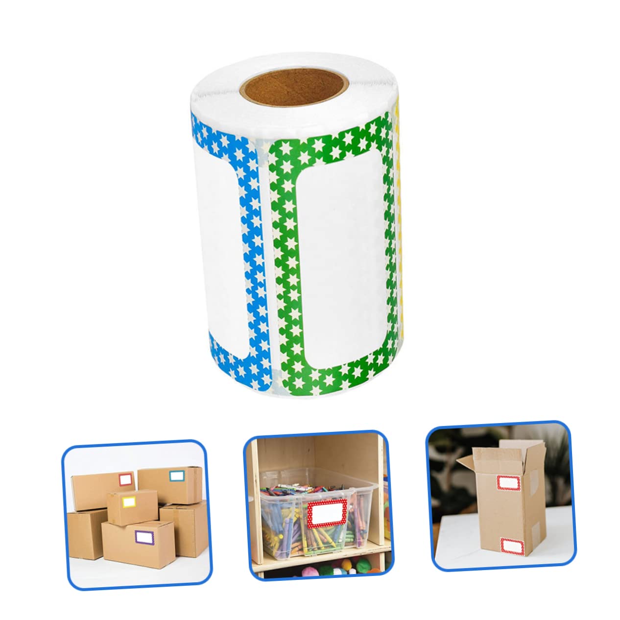 DOITOOL 3 Etichette Adesive Colorate con Bordi Rettangolari Autoadesive e Facili Staccare per Etichette Personalizzate Casa Scuola e Ufficio e Resistente