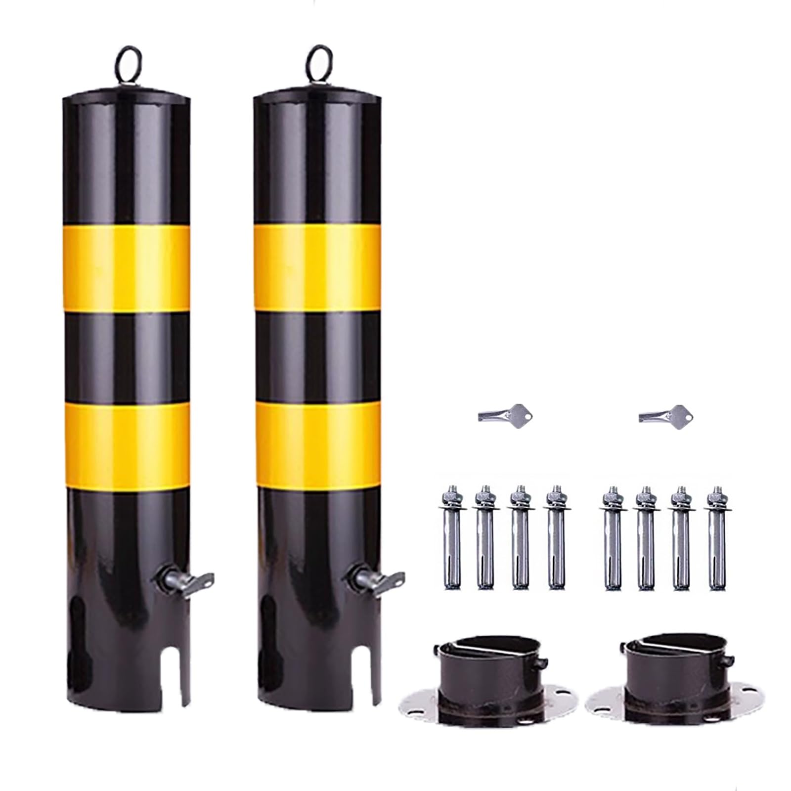 HCZKIUJY Safety Bollard with Reflective Tape and Sturdy Base for Parking Lots, Sidewalks, and Bike Paths (2pcs 19.7"/50cm)
