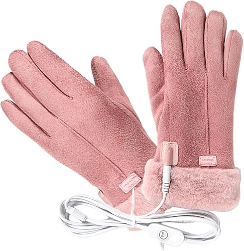 BESPORTBLE Guantes térmicos USB para mujer guantes térmicos de invierno batería recargable eléctrica guantes de calefacción rosa regalo para caminar