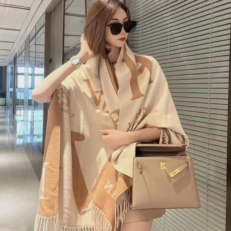 Scarves for Women in Autumn and Winter Thickened Tassel Shawl Dual-Use Warm Scarf2