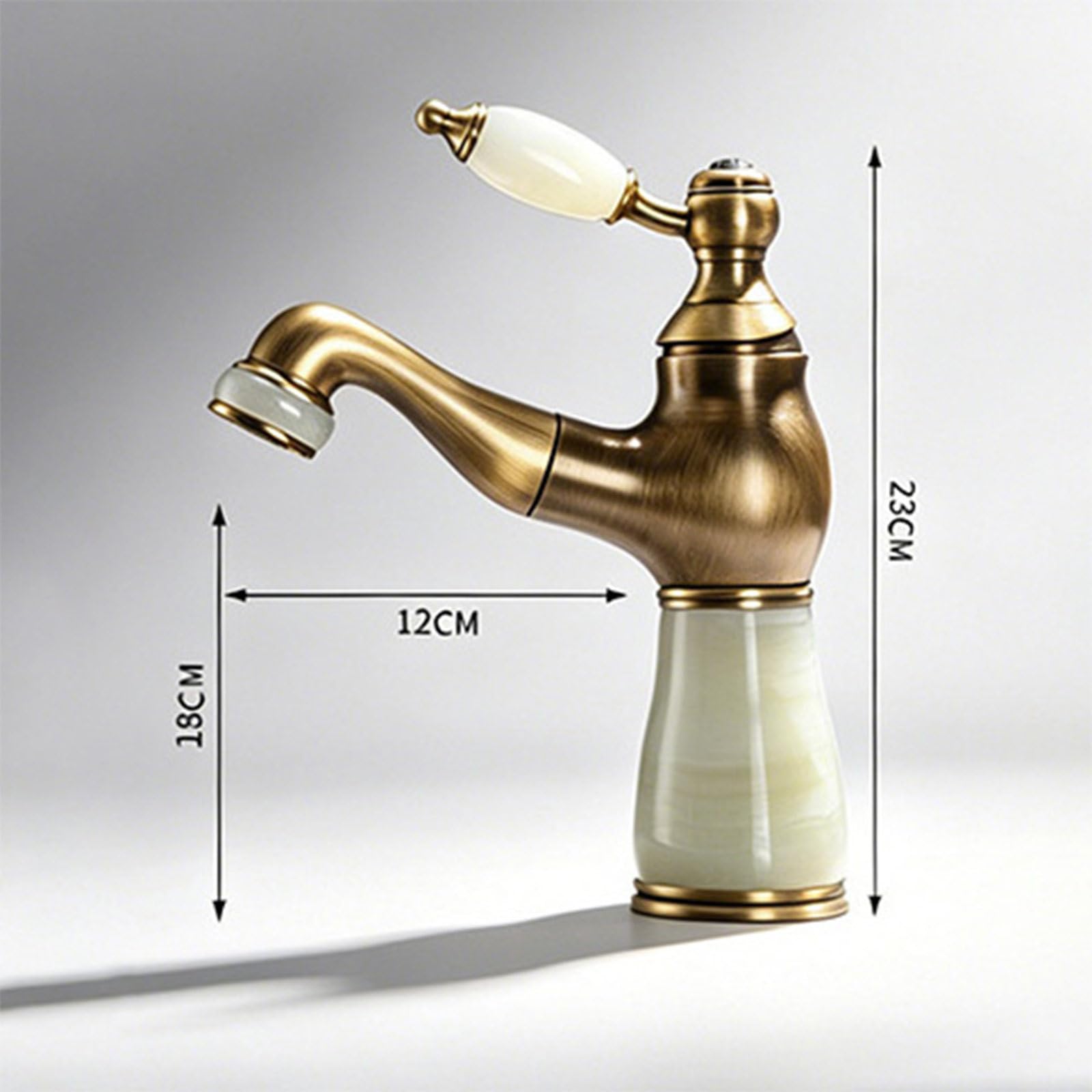 Grifo de Baño, Monomando Lavabo de Latón con Alcachofa Extraíble | Grifo Lavabo Monomando Agua Fría y Caliente, con Cartucho de Cerámica y Latiguillos, Estilo Rétro, Fácil Instalación