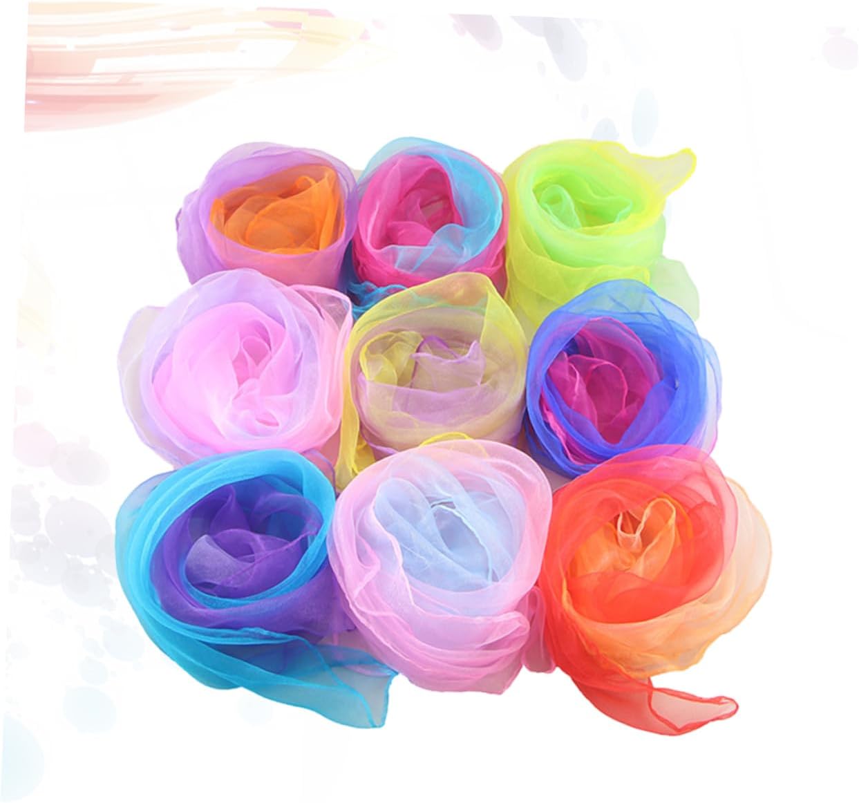 COLLBATH 20pieces Juggling Dance Scarves Boys Girls Scarves Stage Props Dance Rhythm Movement Plain Gradual Soft Random Color