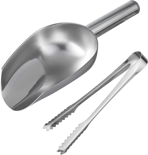 Pinzas y cucharas de hielo Sweet Candy Buffet (plata-1 juego)