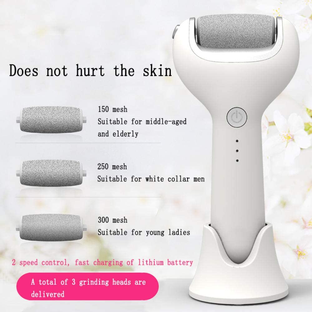 Lima per Piedi elettrica USB Pedicure Elettrico Dispositivo di rimozione del callo Elettrico Ricaricabile con Luce a LED e 3 rulli per Duro Secco e Calli