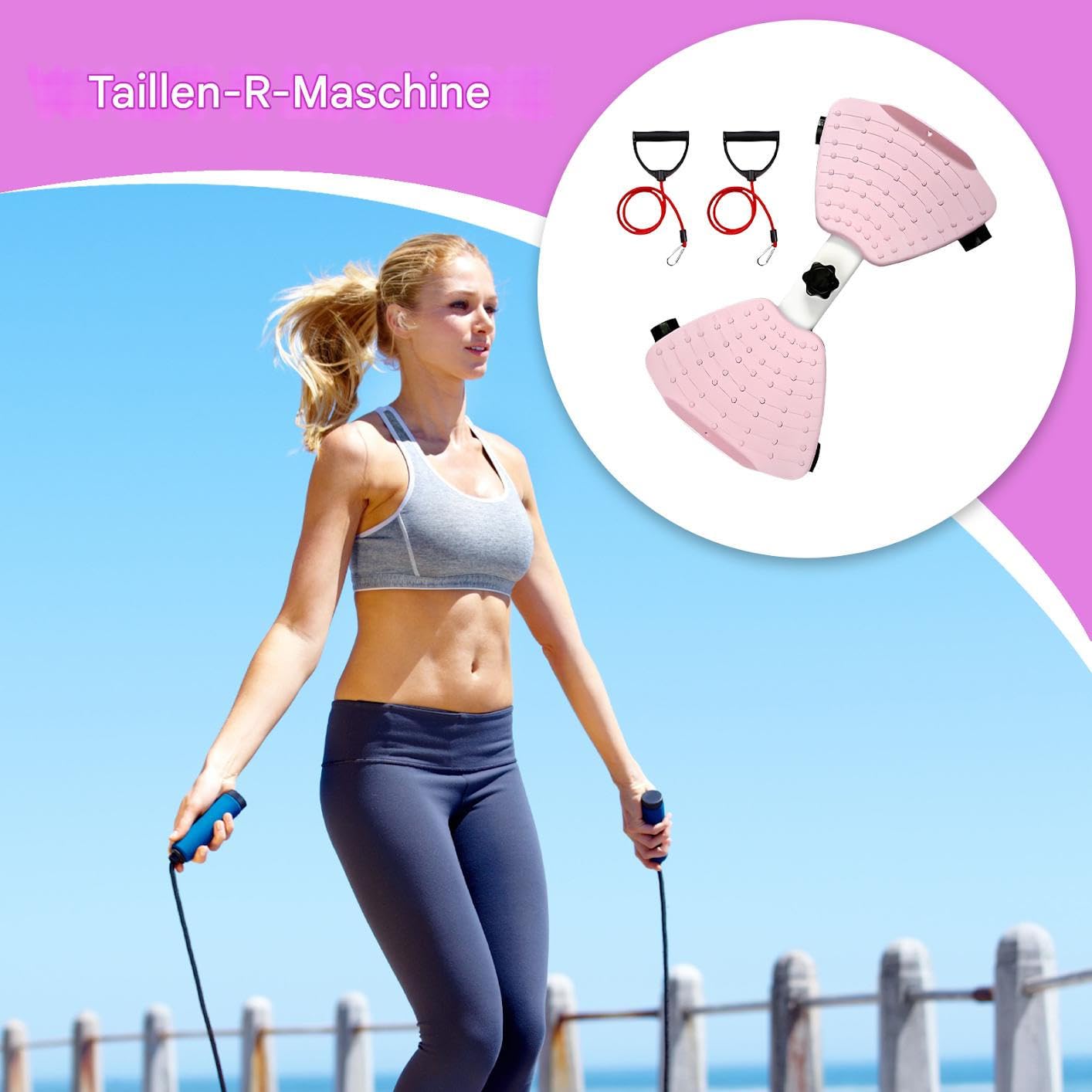 Waist Twisting Disc, Waist Sculptor Machine, Twist Workout Machine Training Taille Twisting Board with Bandings, Fitness Attrezzature per il fitness Risparmio di spazio per palestra