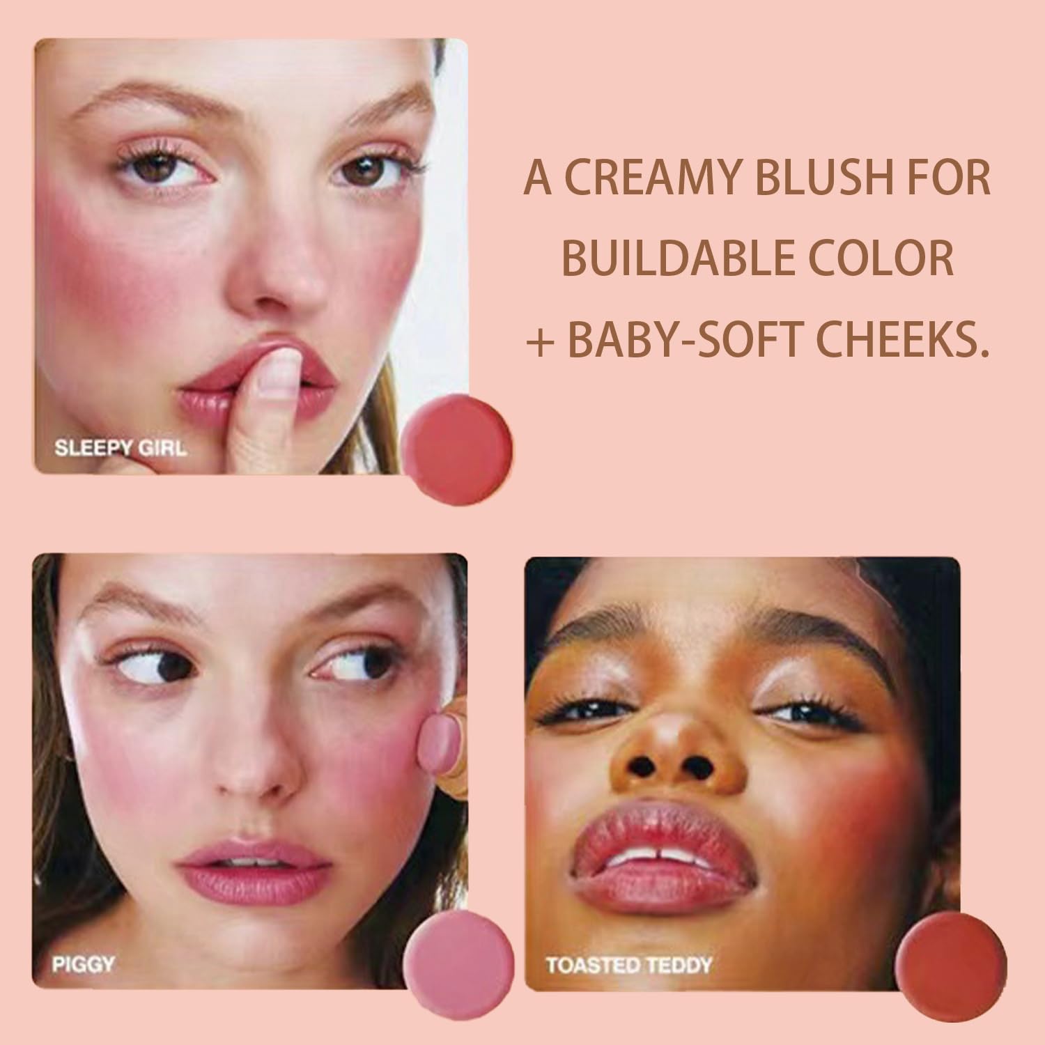 3-in-1 Cream Blush Stick for Cheeks, Lips, and Eyes, Lightweight and Blendable Blusher, Jelly Blush Stick for Mature Skin, Available in Pink, Red, Rare Beauty Blush Colors for Daily Makeup (#06) - Image 4