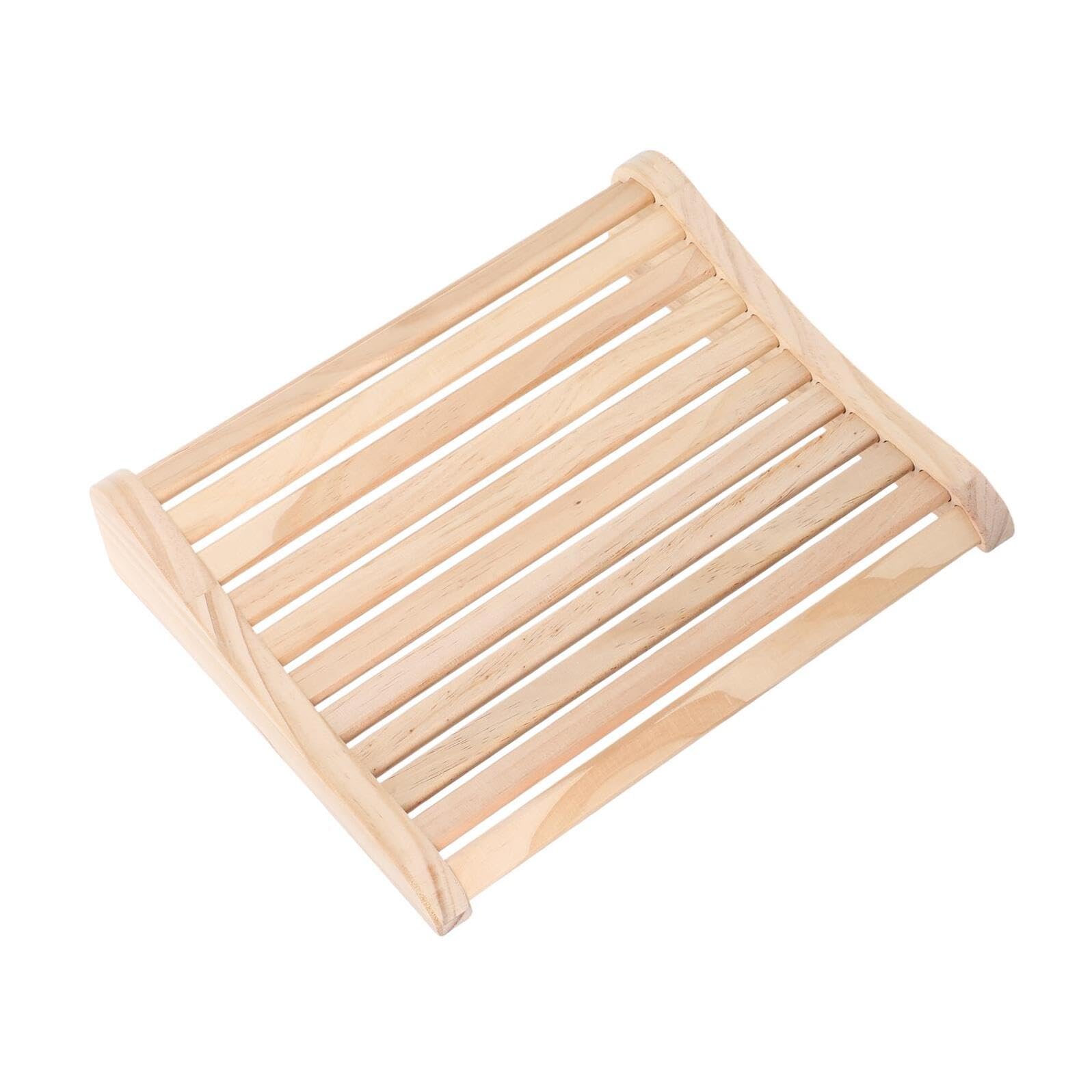 Veemoon Oreiller de Sauna en Bois Naturel Coussin Lombaire Ergonomique pour Sauna et Hammam Appui-tête Résistant à L'humidité Accessoire de Soutien Dorsal pour Détente Parfaite