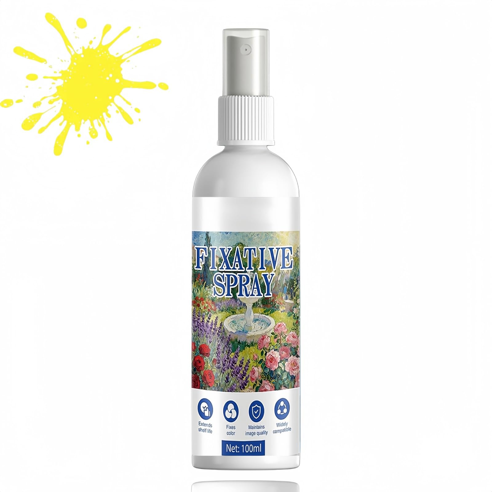 CBOFOL Fixative Spray for Art,Acrylic Sealer Spray & Clear Coat Spray Paint Varnish for Acrylic Painting,Oil Pastels,Pencil,Charcoal and Pastel Drawings,Quick-Setting Color-Fixing Paint Sealer,100ml