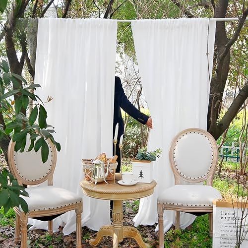 Devola Gardine Halbtransparent Weiß Küchenvorhänge Modern Fenstergardine...