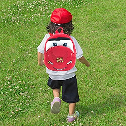 Plush Children's Backpacks -Tomicy Lightning McQueen Toddler Backpack, Cute Car Backpack, Children's Schoolbag, Cartoon Mini Children Bag for Baby Girl Boy Age 1-2 Years