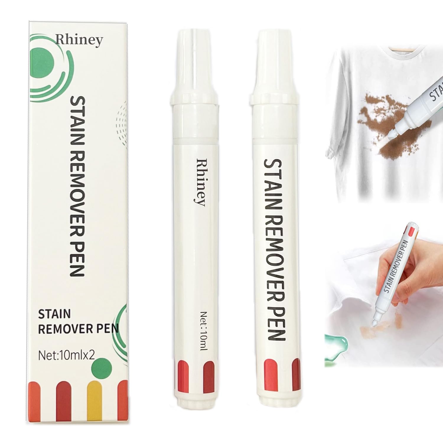 Stains Remover Pen for Clothes,for All Laundry Stains Food, Drinks, Dirt, Ink, Makeup,Travel Friendly,Lnstantly Remove New Stains (2PCS)