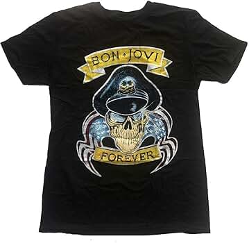 Amazon.com: Bon Jovi Unisex T-Shirt: Forever - Medium