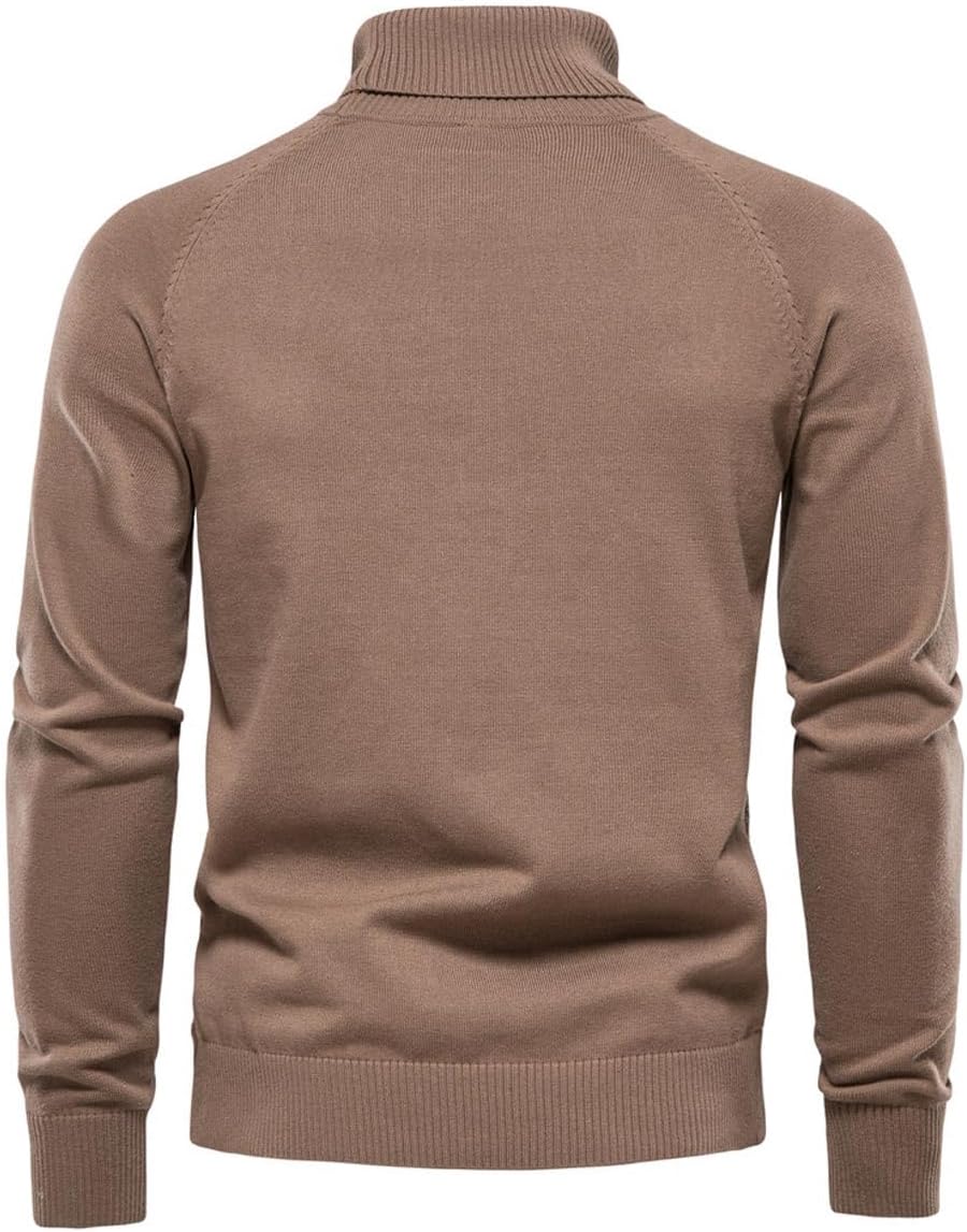 [MC MensCasual] メンズ ゴルフウェア ニットセーター タートルネック タートルニット トップス 編地 編み目 無地