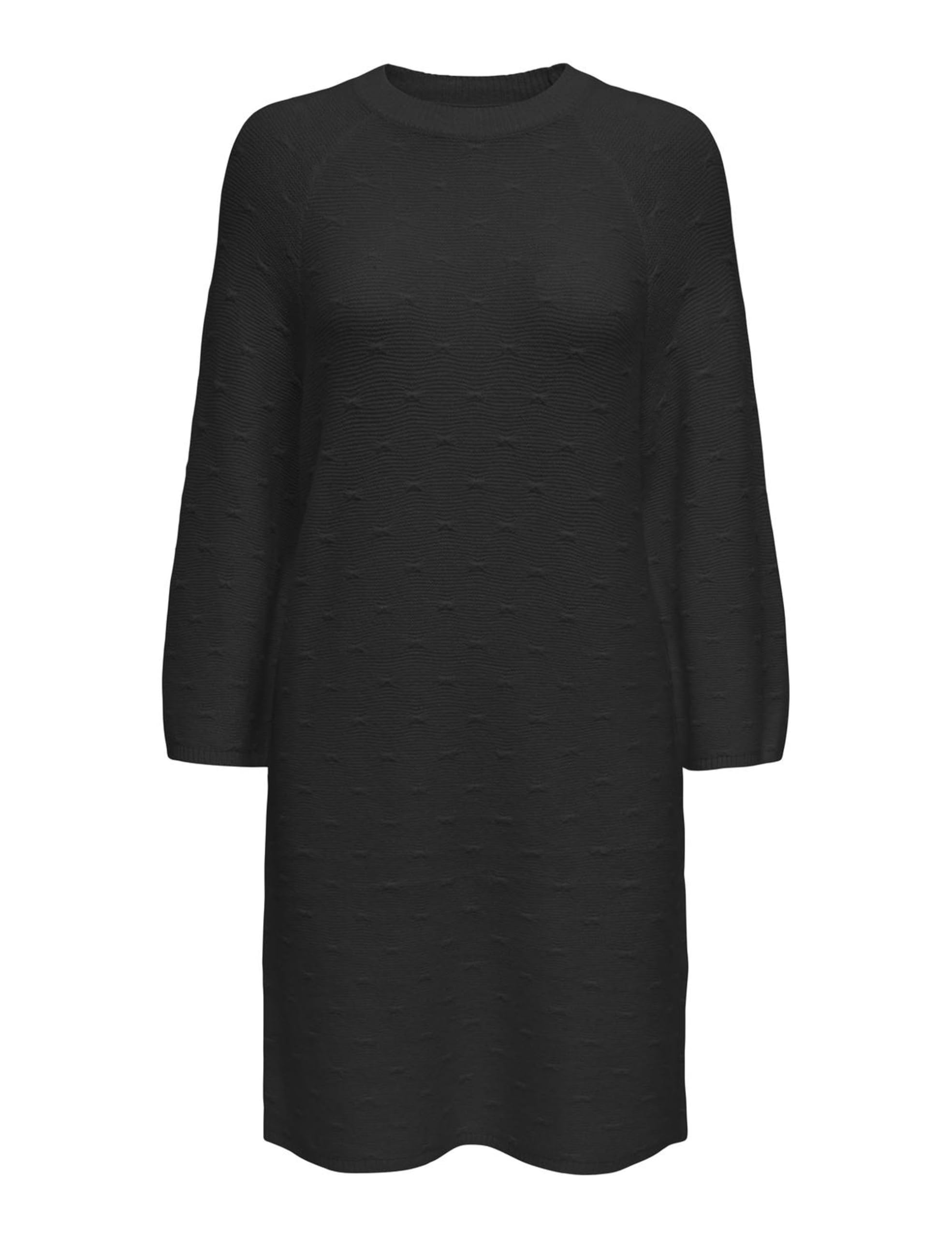 ONLY Onlkatia 3/4 Structure O-N Dress CC KNT, Black, L