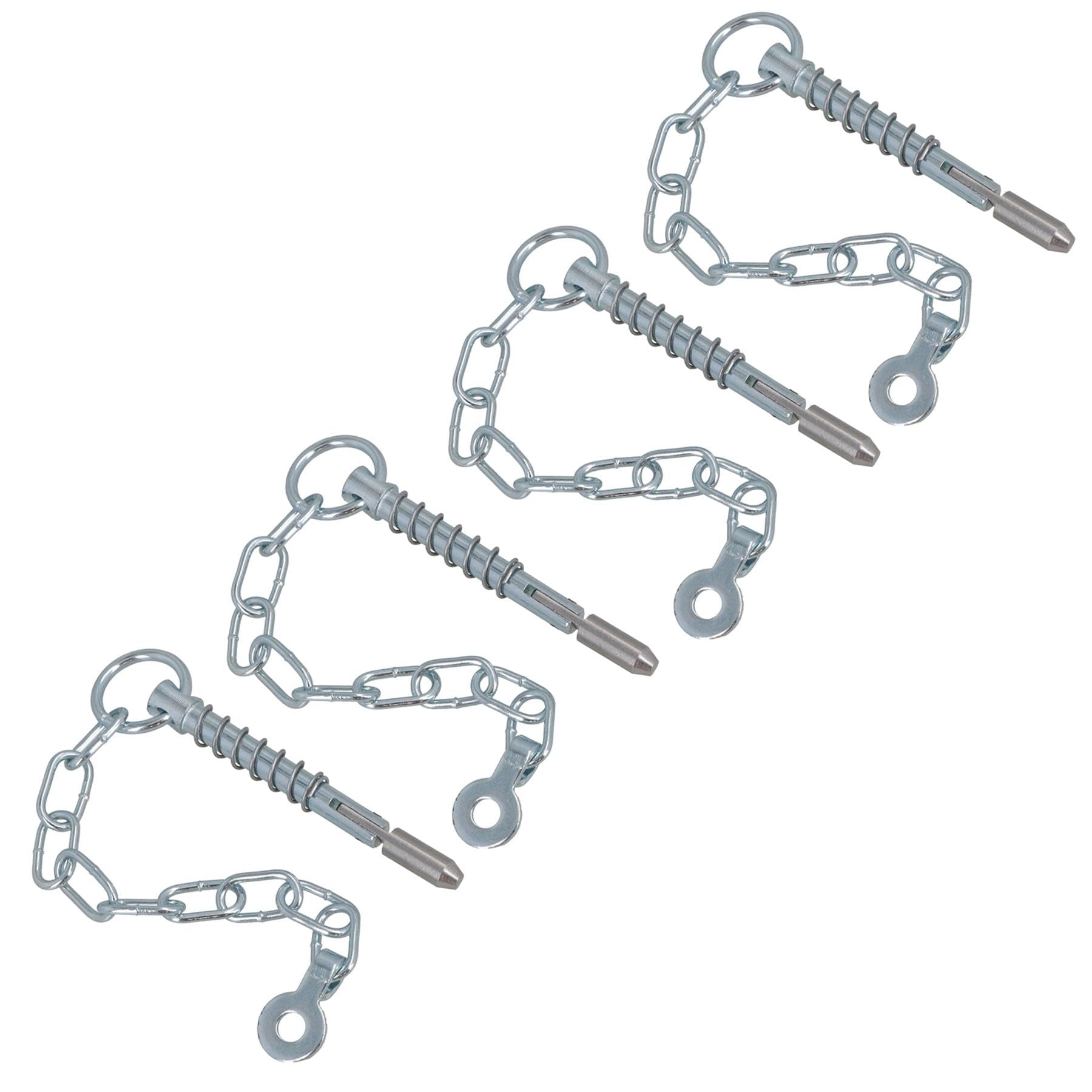 Spring Loaded Sword Pin With Chain Retaining Cotter Pin 9.5mm x 113mm 4pc