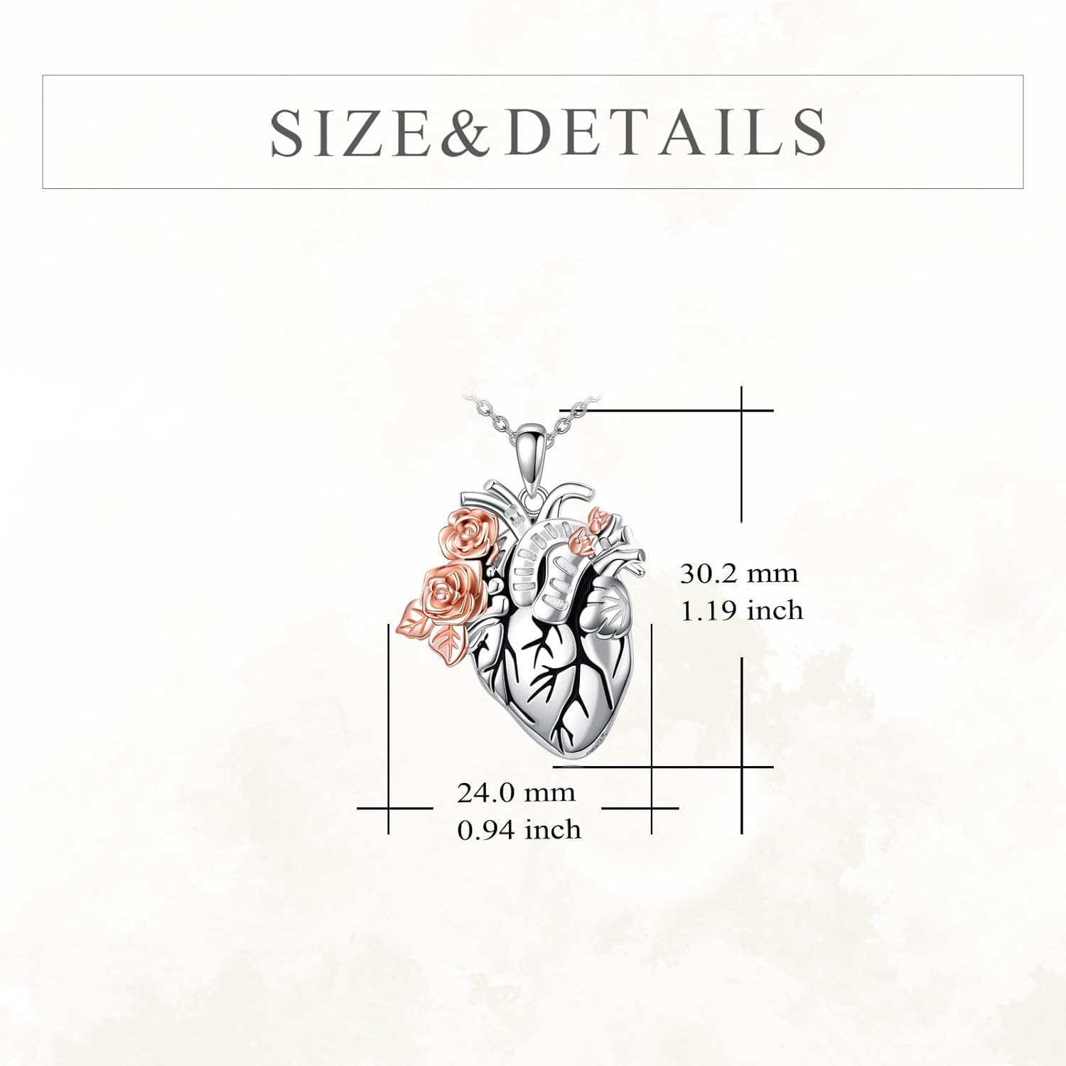 YFN Anatomical Heart Necklace Sterling Silver Anatomical Pendant Anatomy Jewelry for Women Heart Attack Survivor Gifts - Image 5