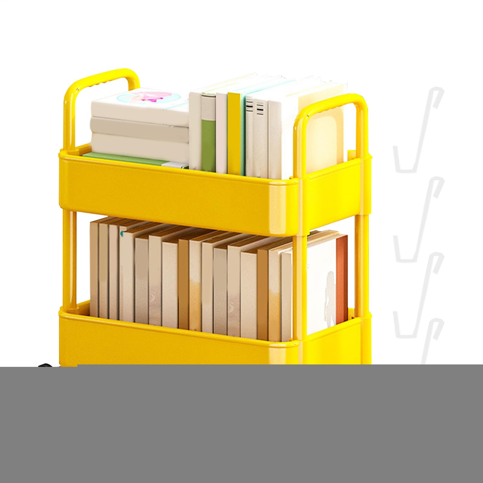 Carrello Da Libreria Mobile Libreria A Ruote 2 Livelli Organizzatore Di Carrello Di Libri Mobile Multifunzionale per Camera Da Letto Soggiorno Scuola Casa Bambino Studenti
