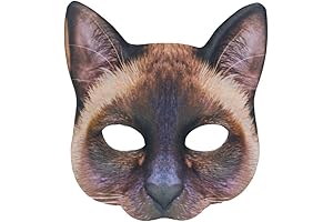 Irresistible 1Pcs Halloween Realistic Siamese Cat Mask