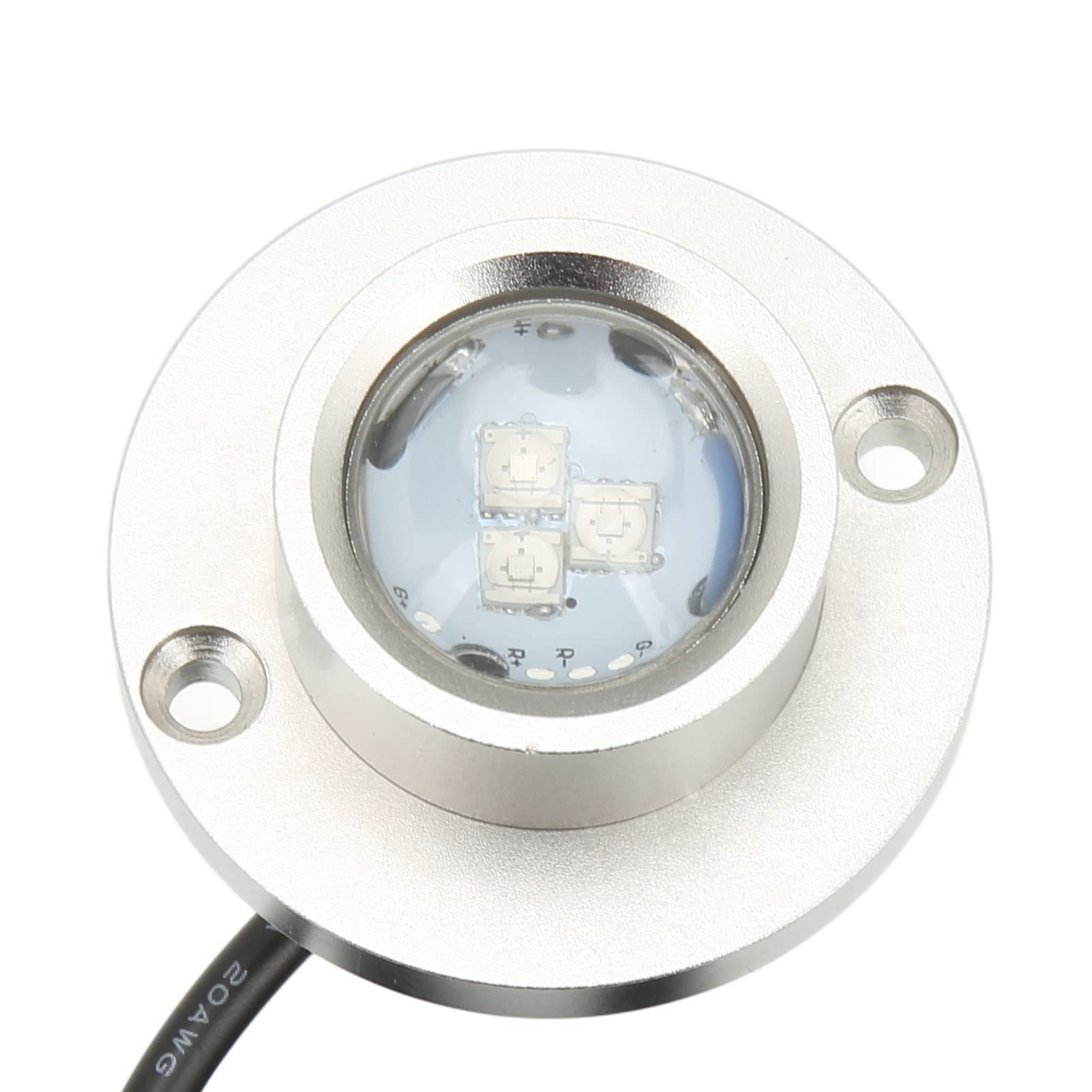 Luce LED subacquea marina, Illuminazione sull'acqua per yacht per barche, Acciaio inossidabile 316 IP68, Lampada a 3 LED super luminosa per la decorazione del laghetto con pesci (Bianca)