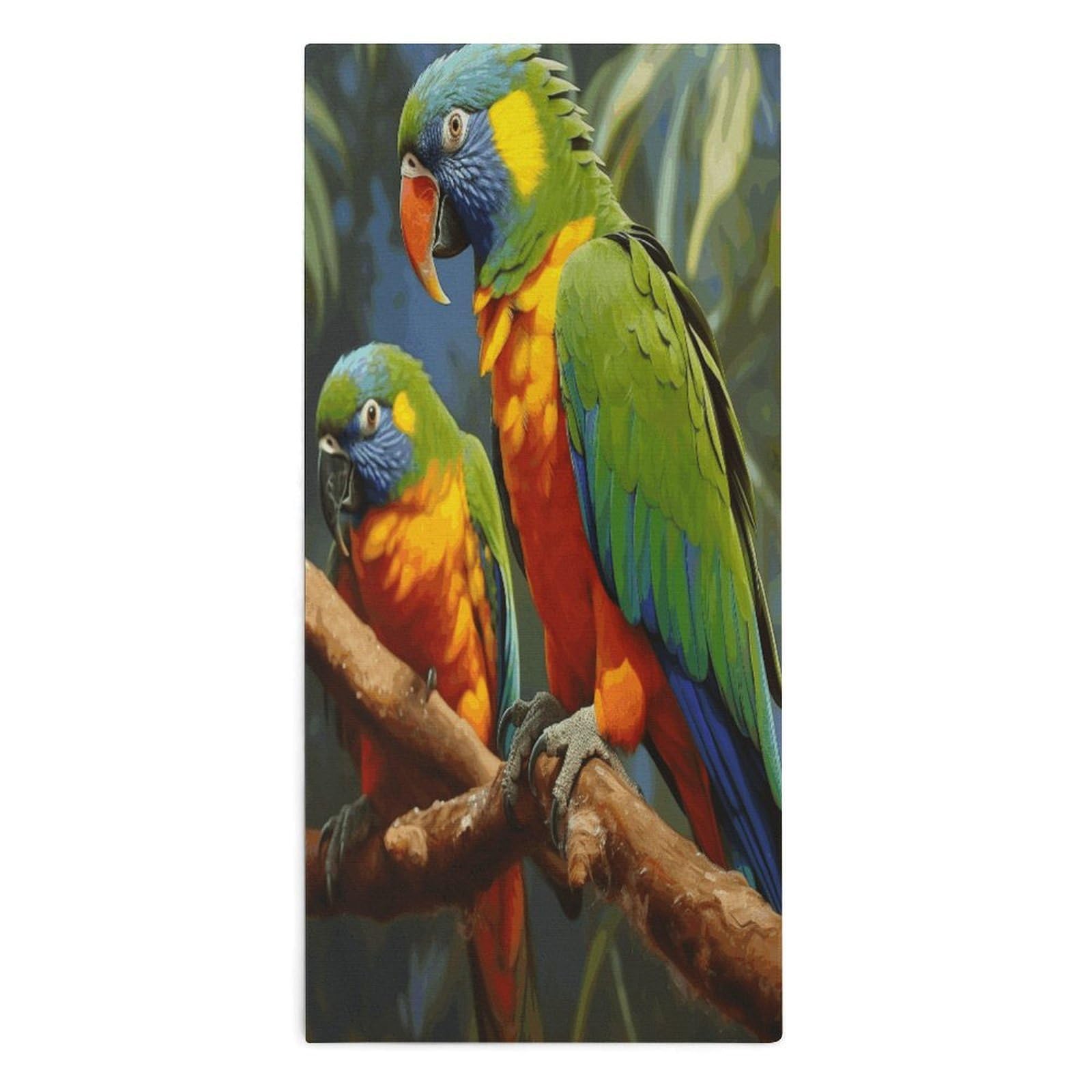 YUXBVKRS Bird Parrot Painting Hand Towels for Bathroom 14x29 Inch