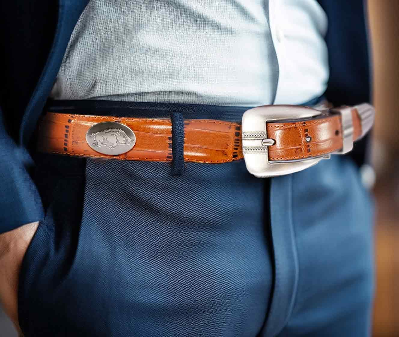ZEP-PRO NCAA Collegiate Men's Dressy Leather Belt