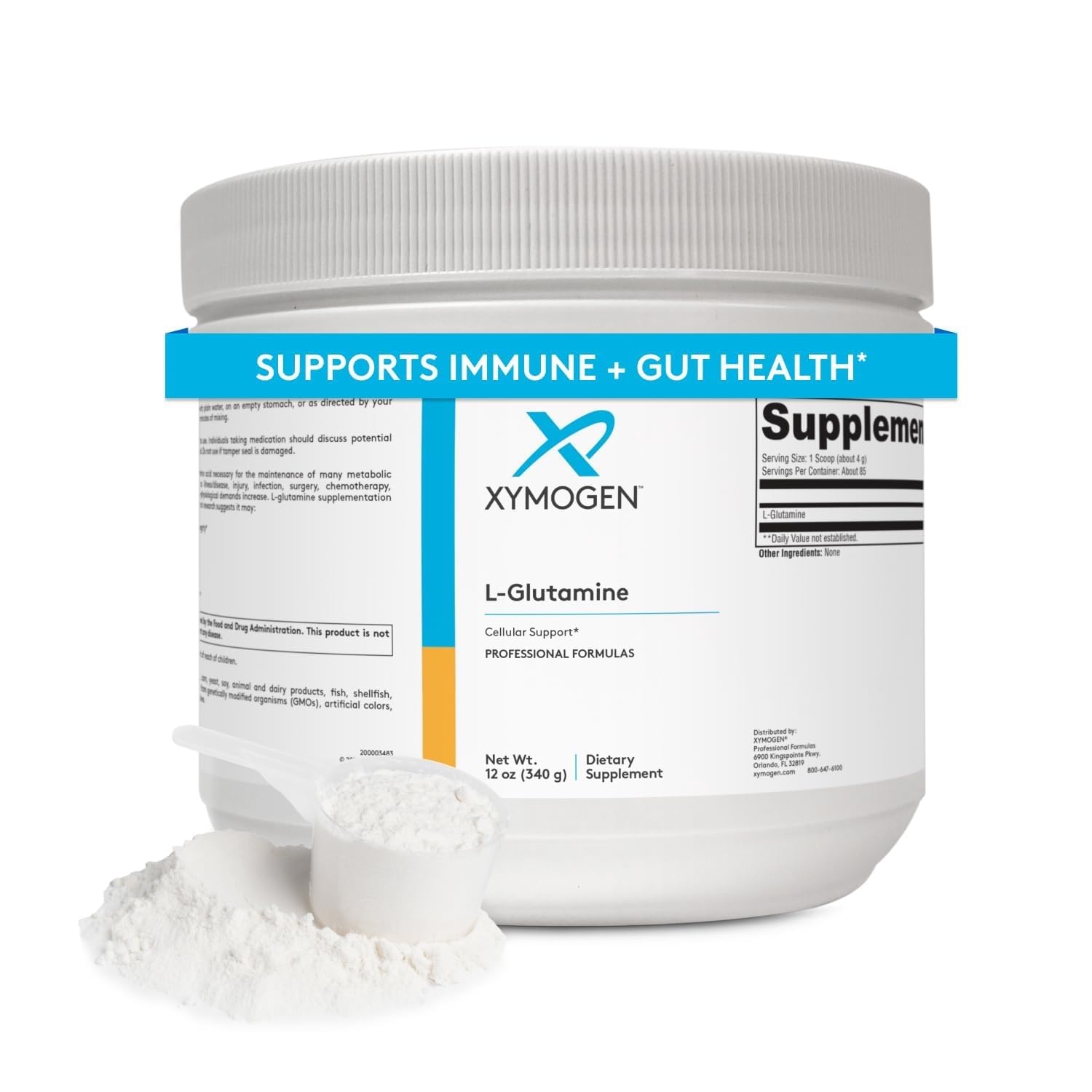 XYMOGEN L-Glutamine, 85 Servings (12 oz)