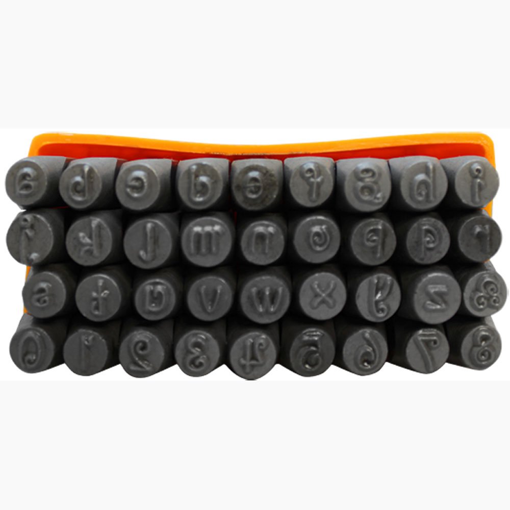36 Pc 1/4'' 6mm Metal Punch Stamp LOWER CASE PENGUIN VERONA Letter Number