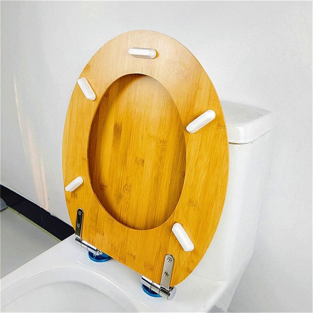 Solid Wood Toilet Cover Thick Pass Old Sit New Bamboos Seat Plate