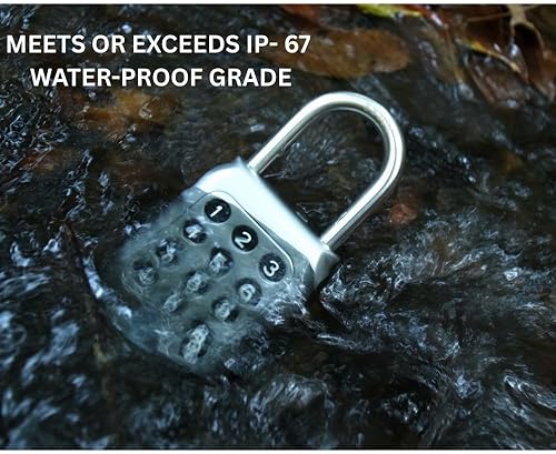 Miniatura 4 de Smart Padlock Alpha1 - Candado electrónico resistente, resistente a la intemperie, teclado digital, cerradura de botón con código, uso en exteriores