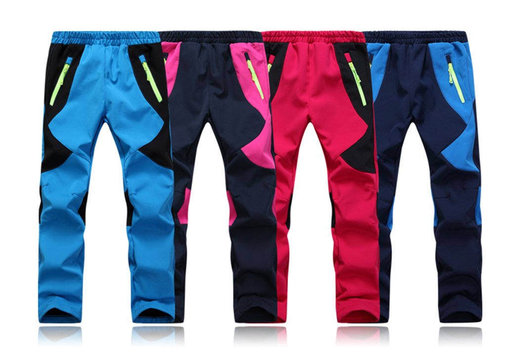 Youth Snow Pants with Reinforced Knees and Seat,Warm Climbing Trousers For Boys and Girls, Dark Blue, Medium